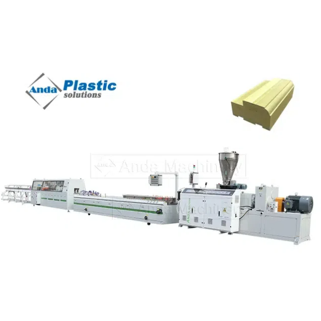 Ligne de production de profil de cadre de porte solide WPC