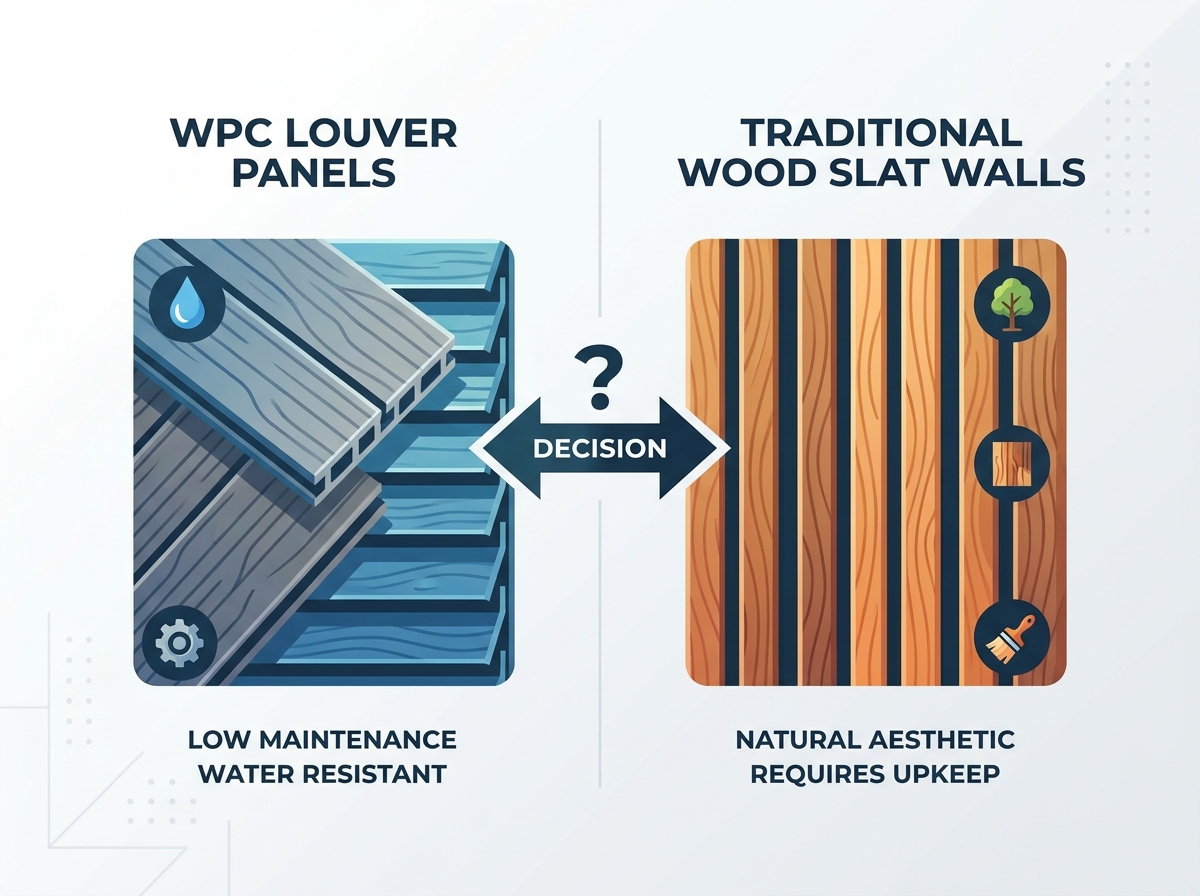 Comparaison des panneaux &agrave; persiennes WPC et des murs &agrave; lattes en bois traditionnels